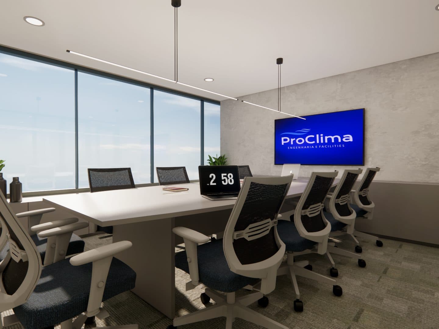 Sala de reunião com vista para a cidade, ProClima