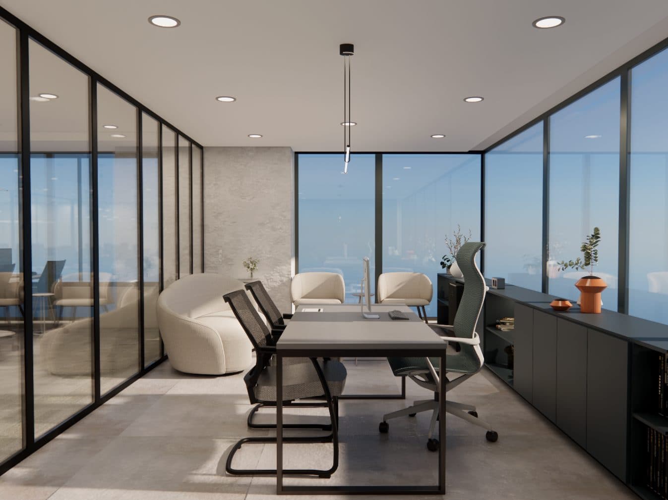 Sala de diretoria com mesa de reunião, ProClima