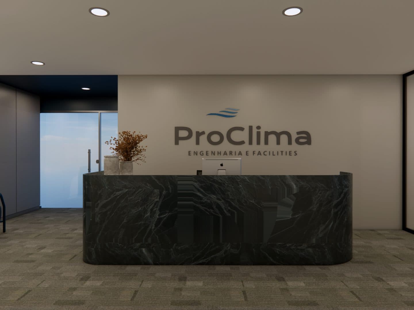 Sede administrativa em andar corporativo — ProClima Engenharia e Facilities