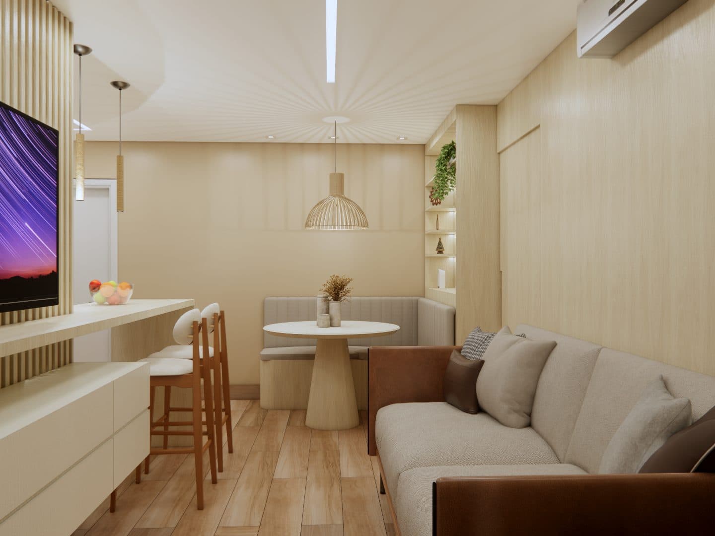 Apartamento com social integrado — Residência V.